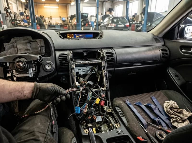 Auto-rádio a ser montado no tablier